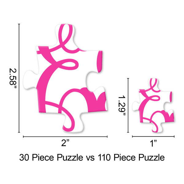 Pink & Green Chevron Jigsaw Puzzle - Piece Comparison