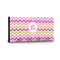 Pink & Green Chevron Key Hanger - Front View with Hooks