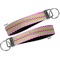 Pink & Green Chevron Key-chain - Metal and Nylon - Front and Back
