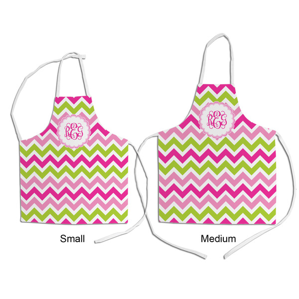 Pink & Green Chevron Kid's Aprons - Comparison