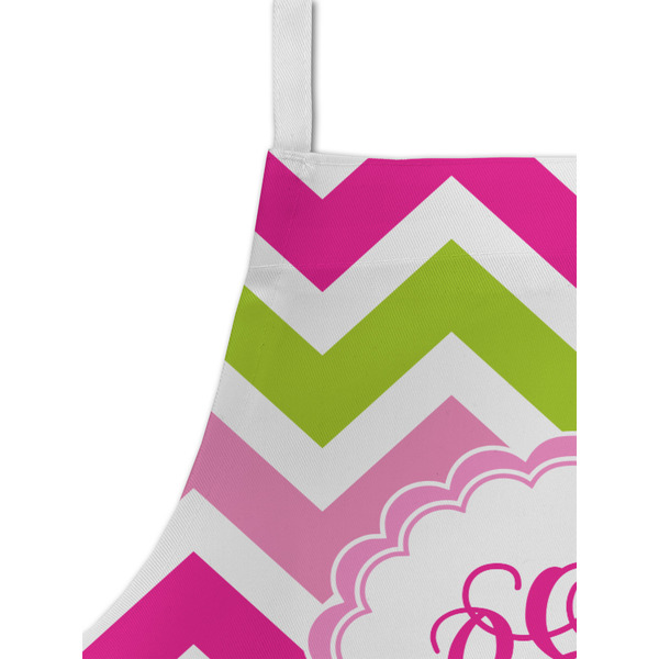 Pink & Green Chevron Kid's Aprons - Detail