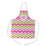 Pink & Green Chevron Kid's Apron - Medium (Personalized)