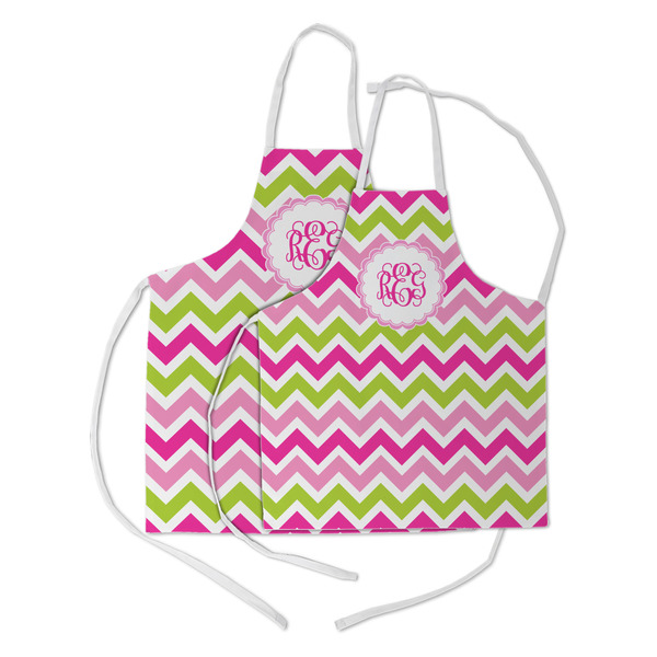 Pink & Green Chevron Kid's Aprons - Parent - Main