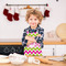 Pink & Green Chevron Kid's Aprons - Small - Lifestyle