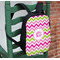 Pink & Green Chevron Kids Backpack - In Context
