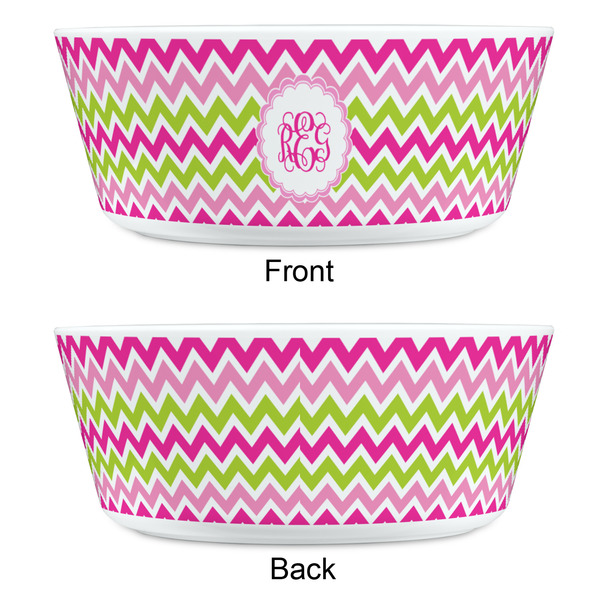 Pink & Green Chevron Kids Bowls - APPROVAL