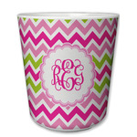 Pink & Green Chevron Plastic Tumbler 6oz (Personalized)