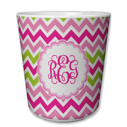 Pink & Green Chevron Plastic Tumbler 6oz (Personalized)