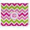 Pink & Green Chevron Kitchen Towel - Poly Cotton w/ Monograms