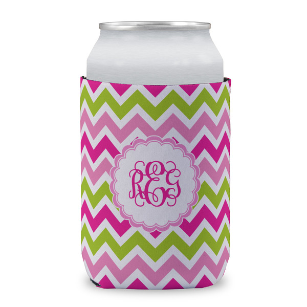 Pink & Green Chevron Can Sleeve