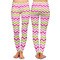 Pink & Green Chevron Ladies Leggings - Front and Back