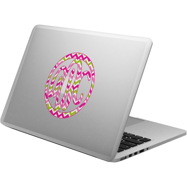 Custom Pink & Green Chevron Laptop Decal (Personalized)