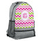 Pink & Green Chevron Large Backpack - Gray - Angled View