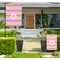Pink & Green Chevron Large Garden Flag - Single Sided (Personalized)