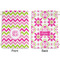 Pink & Green Chevron Large Laundry Bag - Front & Back View