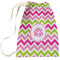 Pink & Green Chevron Laundry Bag - Large (Personalized)
