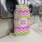 Pink & Green Chevron Large Laundry Bag - In Context