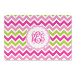 Pink & Green Chevron Large Rectangle Car Magnet (Personalized)