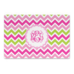 Pink & Green Chevron Large Rectangle Car Magnet (Personalized)