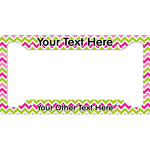 Pink & Green Chevron License Plate Frame (Personalized)