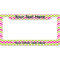 Pink & Green Chevron License Plate Frame Wide