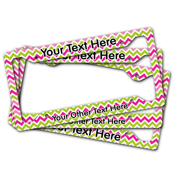 Pink & Green Chevron License Plate Frames - (PARENT MAIN)