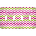 Pink & Green Chevron Light Switch Cover (4 Toggle Plate)