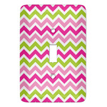 Pink & Green Chevron Light Switch Cover (Single Toggle)