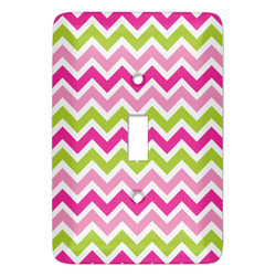 Pink & Green Chevron Light Switch Cover (Personalized)