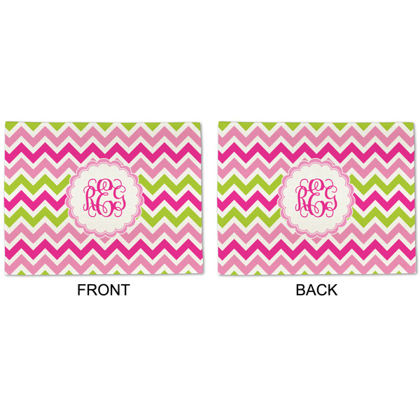 Pink & Green Chevron Linen Placemat - APPROVAL (double sided)