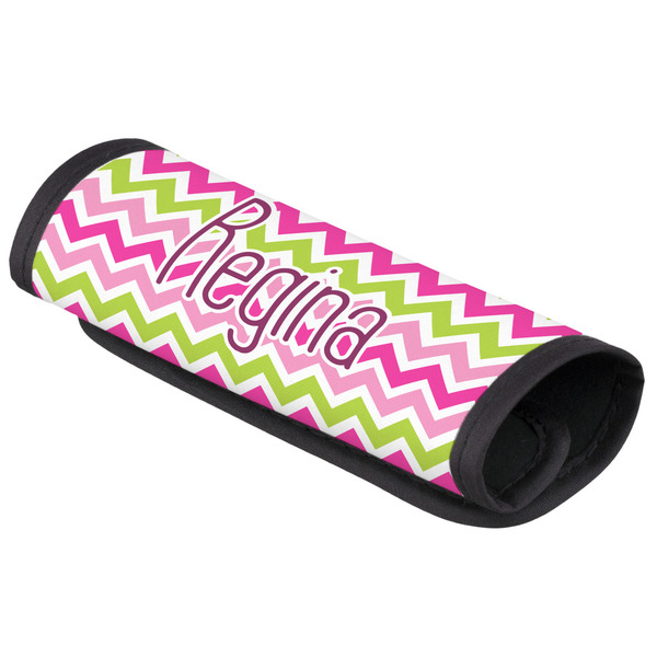 Custom Pink & Green Chevron Luggage Handle Cover (Personalized)