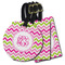 Pink & Green Chevron Luggage Tags - 3 Shapes Availabel