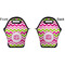 Pink & Green Chevron Lunch Bag - Front and Back