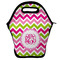 Pink & Green Chevron Lunch Bag - Front