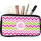 Pink & Green Chevron Makeup / Cosmetic Bag (Personalized)