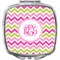 Pink & Green Chevron Compact Makeup Mirror (Personalized)