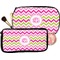 Pink & Green Chevron Makeup / Cosmetic Bags (Select Size)