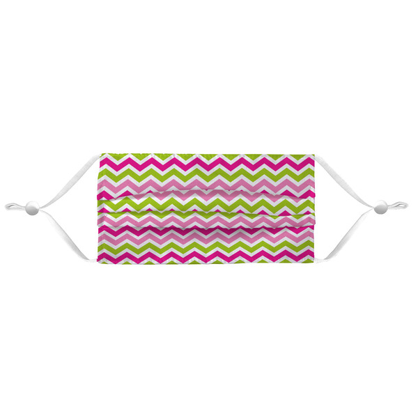 Pink & Green Chevron Mask - Pleated (new) APPROVAL