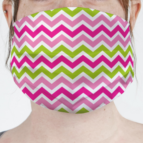 Custom Pink & Green Chevron Face Mask Cover
