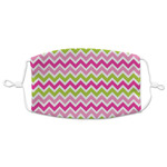 Pink & Green Chevron Adult Cloth Face Mask - XLarge