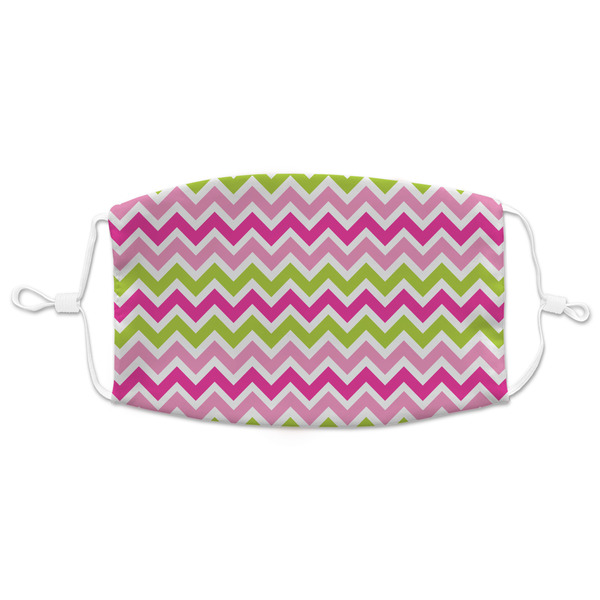 Custom Pink & Green Chevron Adult Cloth Face Mask - XLarge