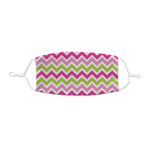 Custom Pink & Green Chevron Kid's Cloth Face Mask - XSmall