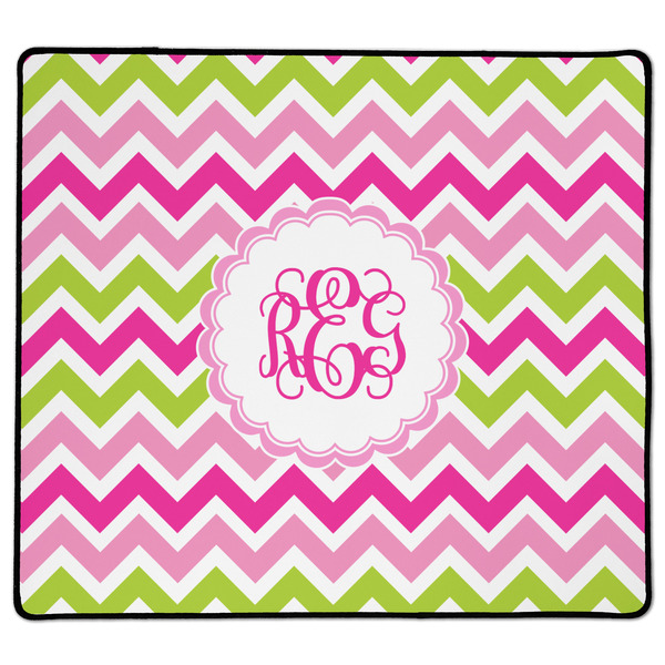 Custom Pink & Green Chevron XL Gaming Mouse Pad - 18" x 16" (Personalized)