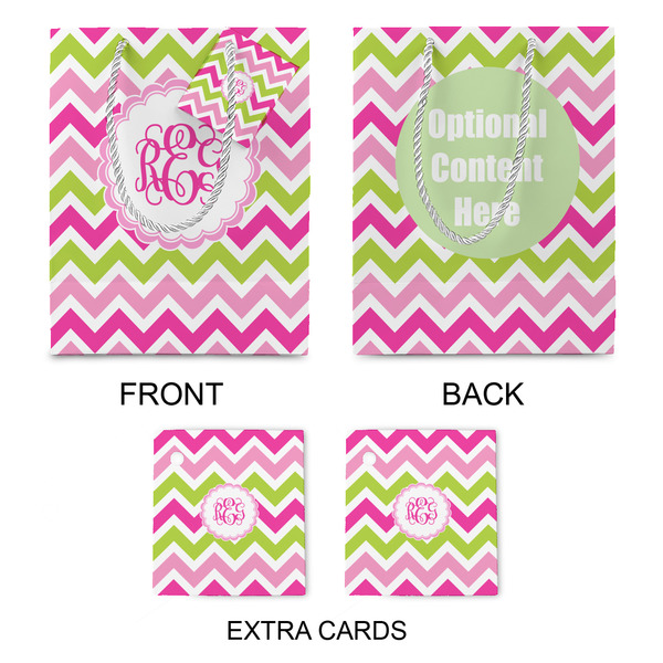 Pink & Green Chevron Medium Gift Bag - Approval