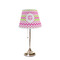 Pink & Green Chevron Medium Lampshade (Poly-Film) - LIFESTYLE (on stand)