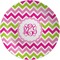 Pink & Green Chevron Dinner Set - 4 Pc (Personalized)