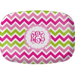 Pink & Green Chevron Melamine Platter (Personalized)