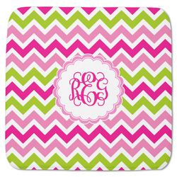 Pink & Green Chevron Memory Foam Bath Mat - 48"x48" (Personalized)