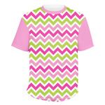 Pink & Green Chevron Men's Crew T-Shirt