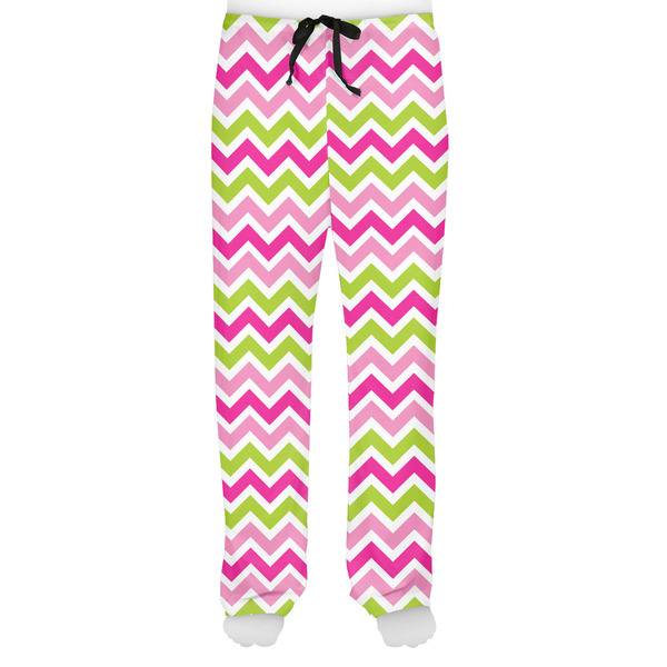 Pink & Green Chevron Men's Pjs Front - on model